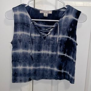 tie-dye cross front cropped tank